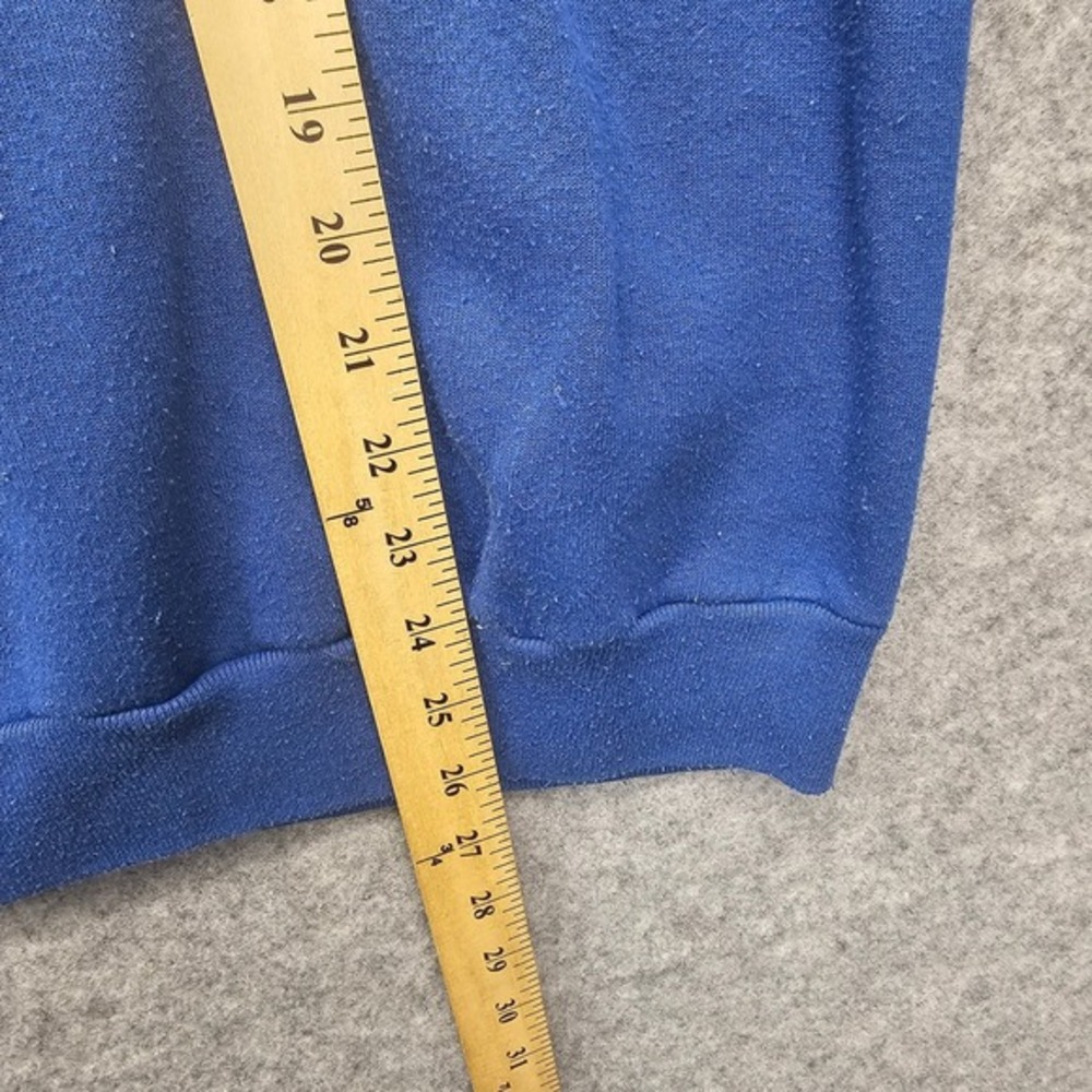 Vintage 80s Raglan Sweatshirt Medium Blue I Touch The Future I Teach JERZEES USA - Picture 7 of 16